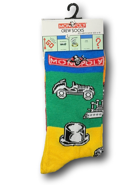 3/$20 Monopoly Board Game Funny Novelty Crew Socks - NWT